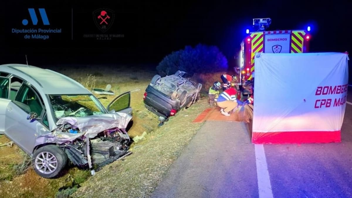 Seis heridos en un violento accidente entre dos vehículos en la carretera de Antequera a Campillos