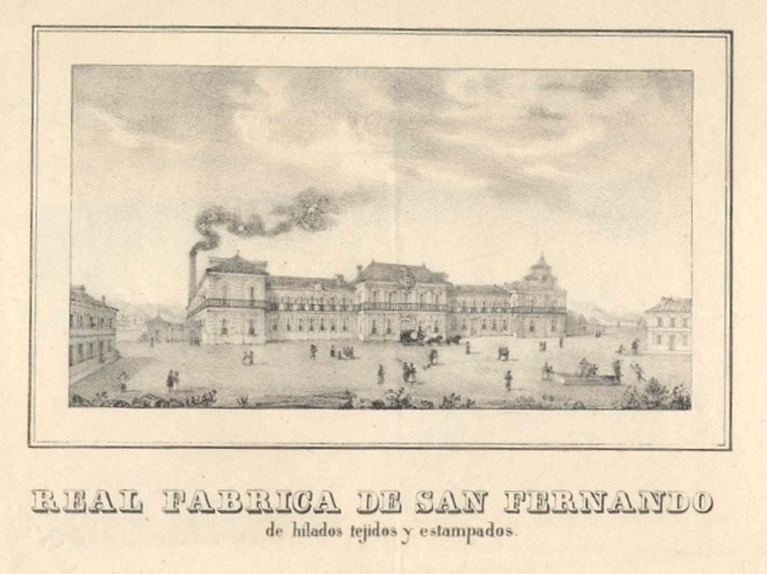 Litografía de la Real Fábrica de San Fernando de Henares. 