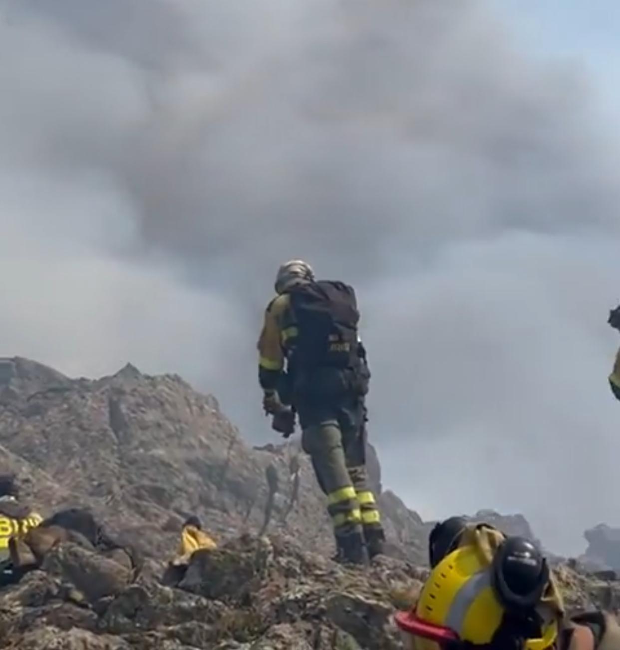 Brif Lubia en el incendio del Pico del Lobo