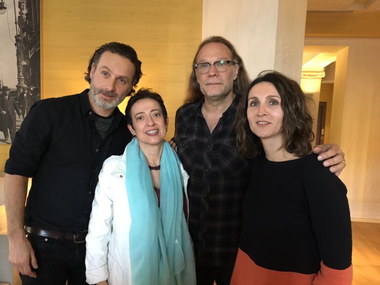 Andrew Lincoln y Greg Nicotero, durante la entrevista junto a María Guerra y Laia Portaceli 