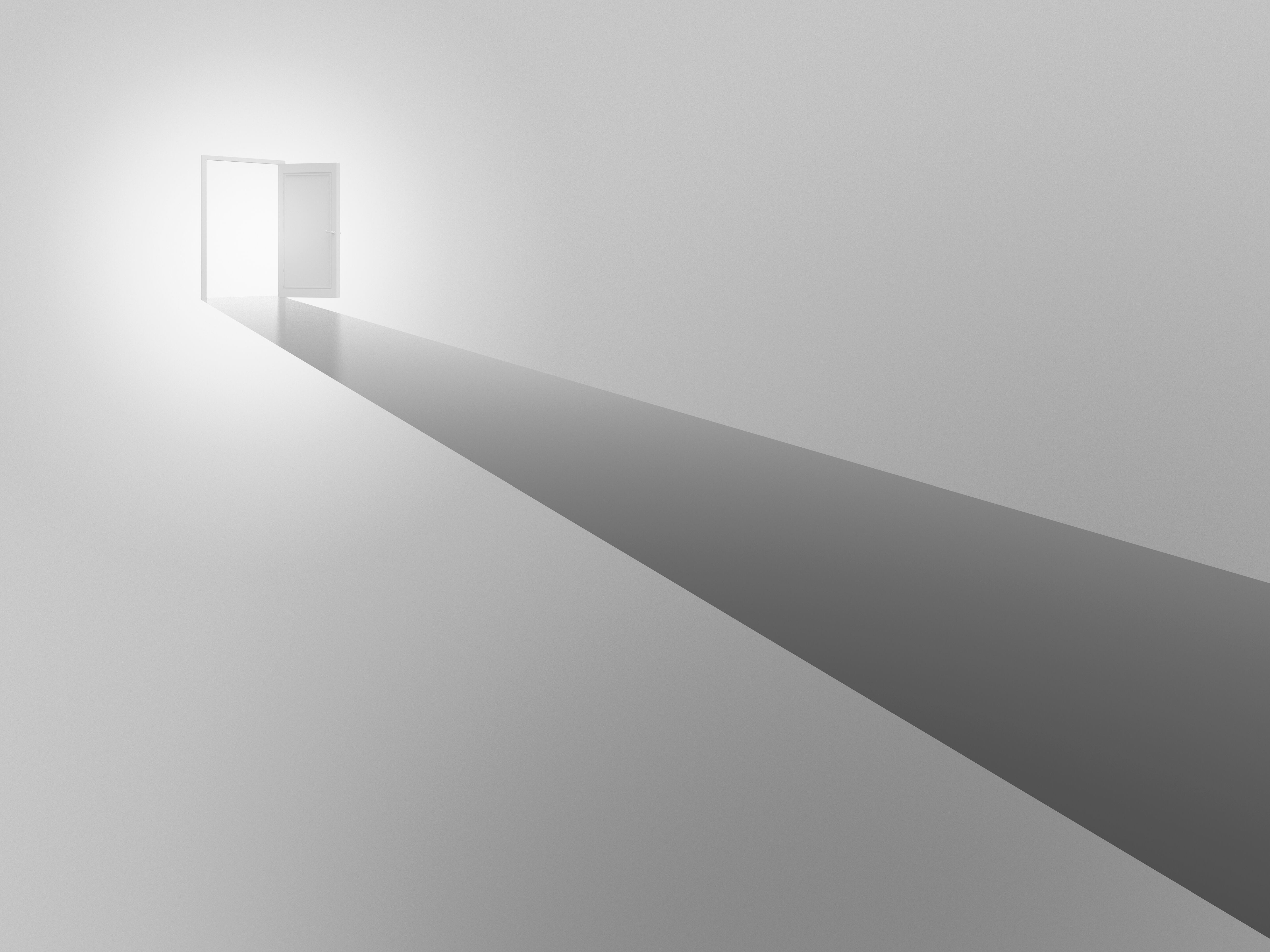 Ilustración sobre una puerta