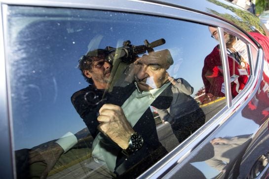 ALHAURIN DE LA TORRE, SPAIN - NOVEMBER 19: Marbella&#039;s disgraced town planning advisor, Juan Antonio Roca leaves Alhaurin de la Torre jail for three-days on his first prison leave authorized by the National Court on November 19, 2016 in Alhaurin de la Torr