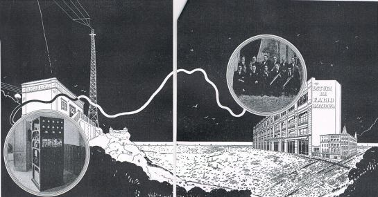 Els nous estudis i la nova emissora en un esquema publicat a l&#039;època de la inauguració