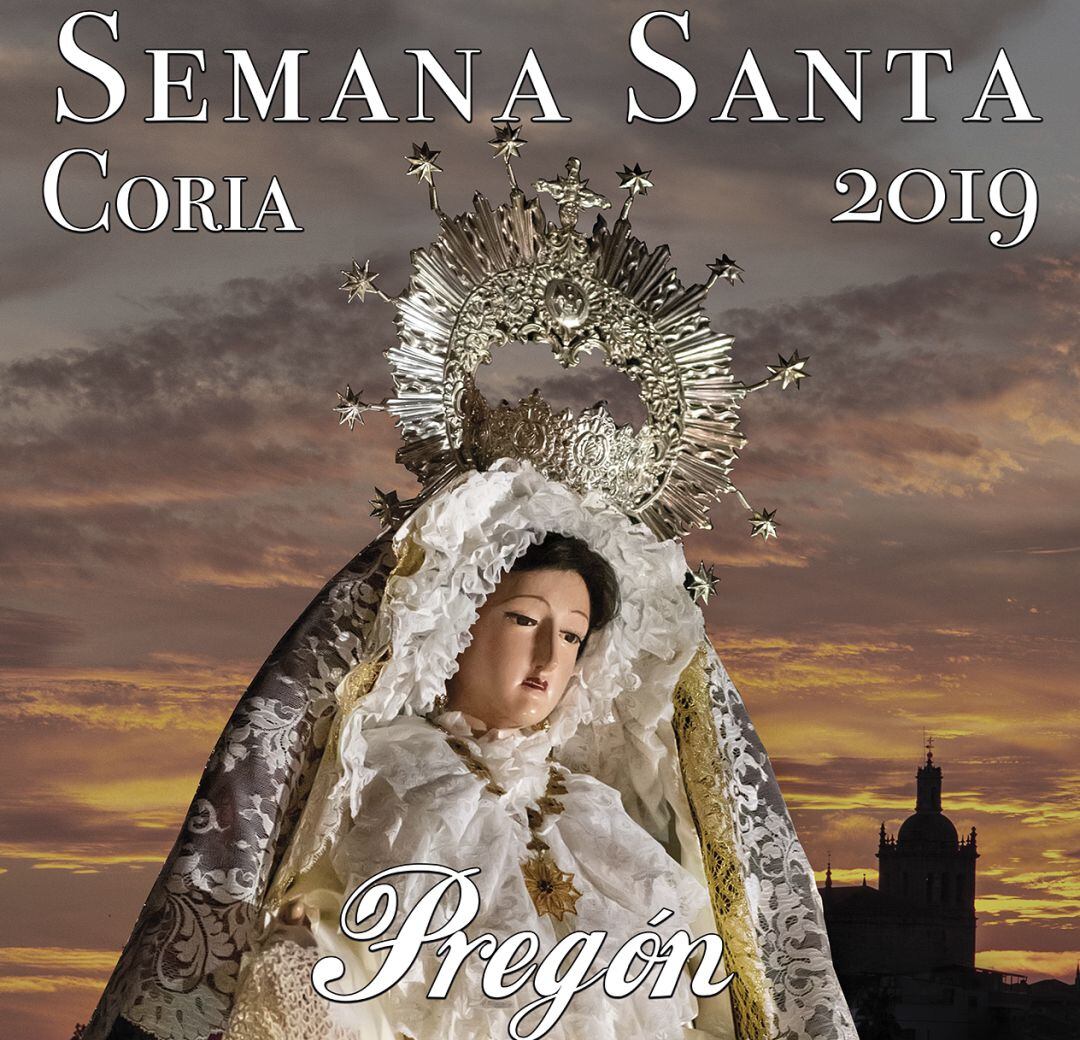 Detalle del cartel del pregón de Semana Santa de Coria