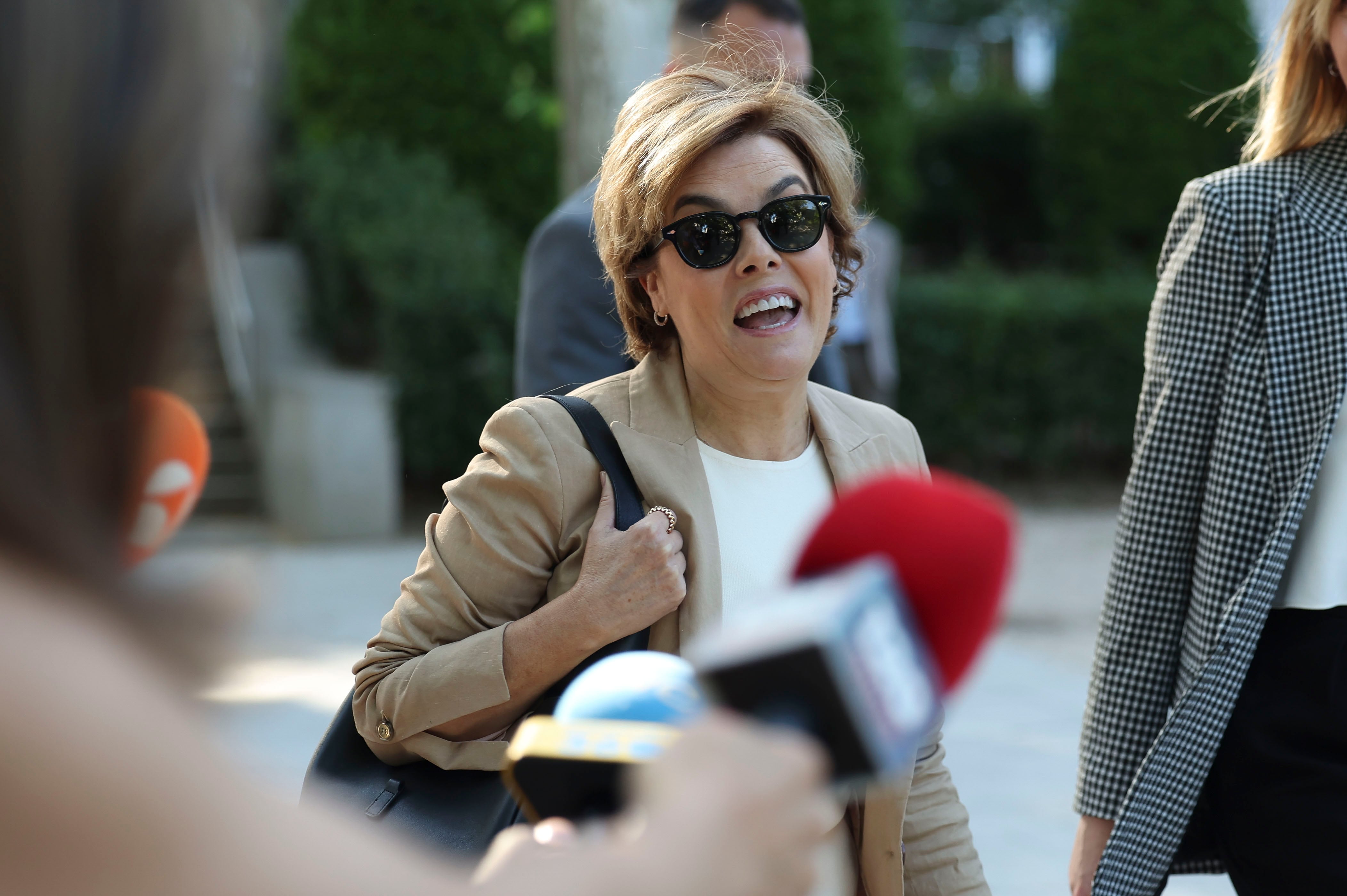 La exdirigente del PP Soraya Sáenz de Santamaría, a su llegada a la Audiencia Nacional