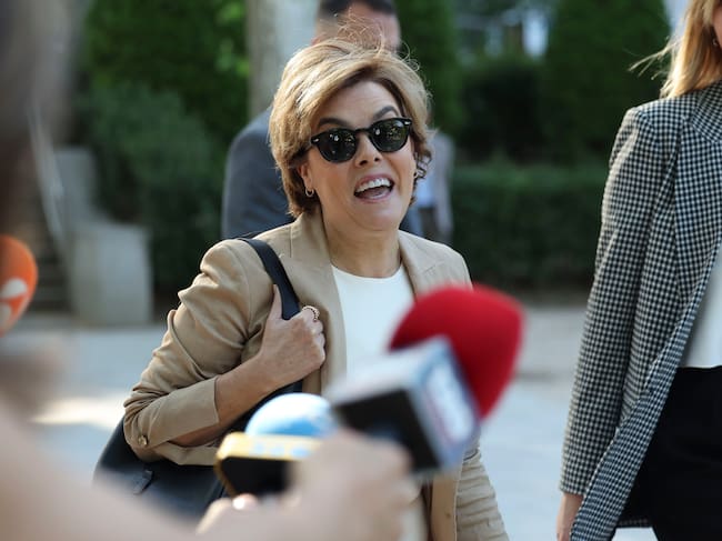 La exdirigente del PP Soraya Sáenz de Santamaría, a su llegada a la Audiencia Nacional