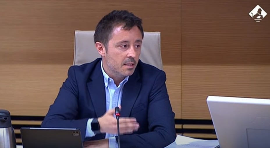 Javier Ureña, director general del IB Salut, en la comisión de investigación en el Congreso