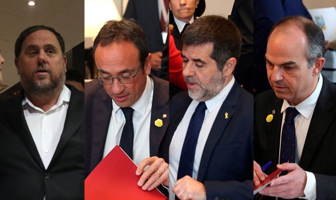 Los cuatros presos elegidos en los comicios del pasado 28 de abril, Oriol Junqueras, Josep Rull, Jordi Sànchez y Jordi Turull.