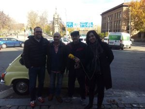 Luis, con Pepe Viyuela, Jorge y Virginia.