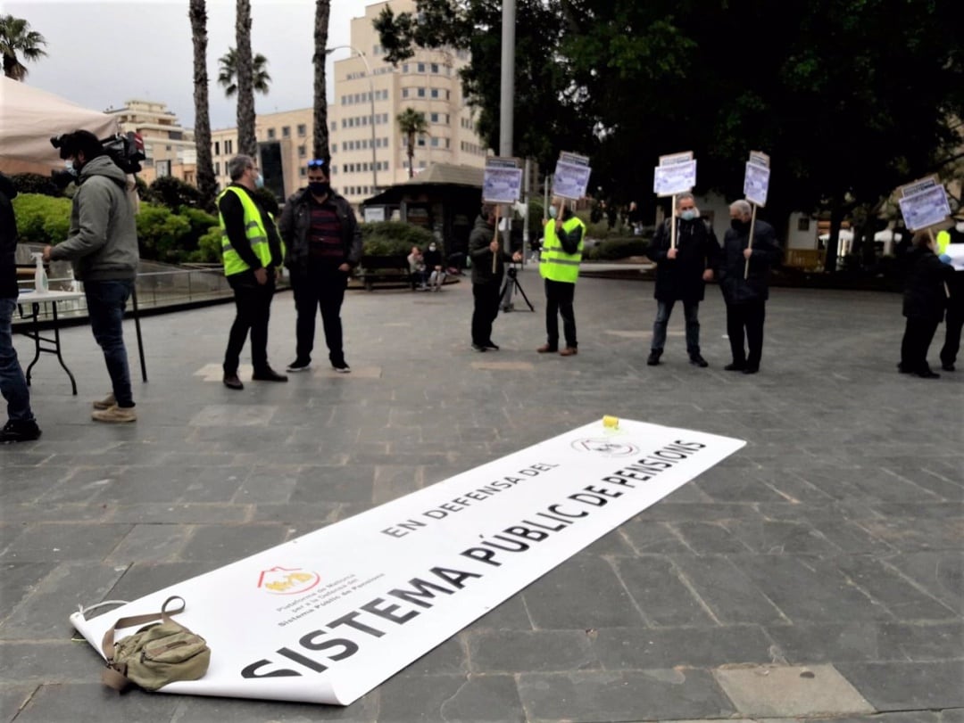 Imagen de la protesta de este mediodía en Palma.