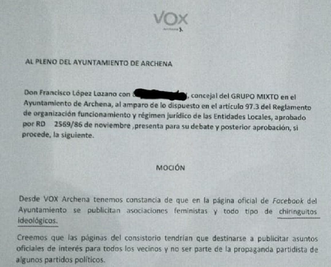 Moción de VOX