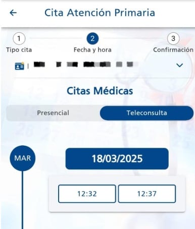 Petición de cita para teleconsulta en el Centro de Salud 1 de Ciudad Real