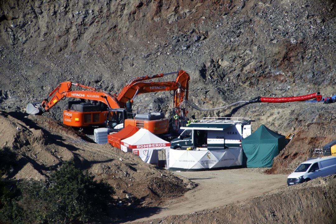 Tareas de rescate de Julen en Totalán (Málaga)