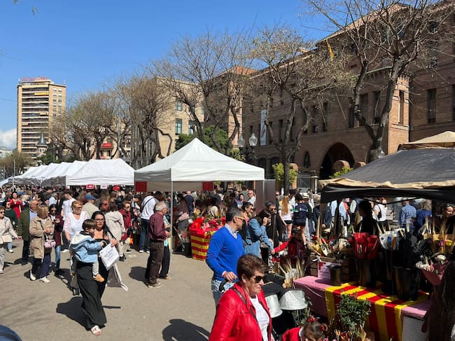 La Rambla Nova de Tarragona, durant la diada de Sant Jordi.
