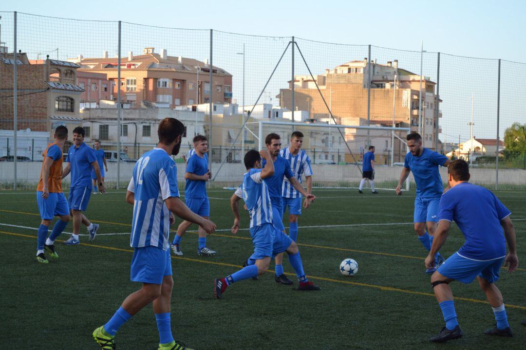 Los de Chesa durante un entrenamiento