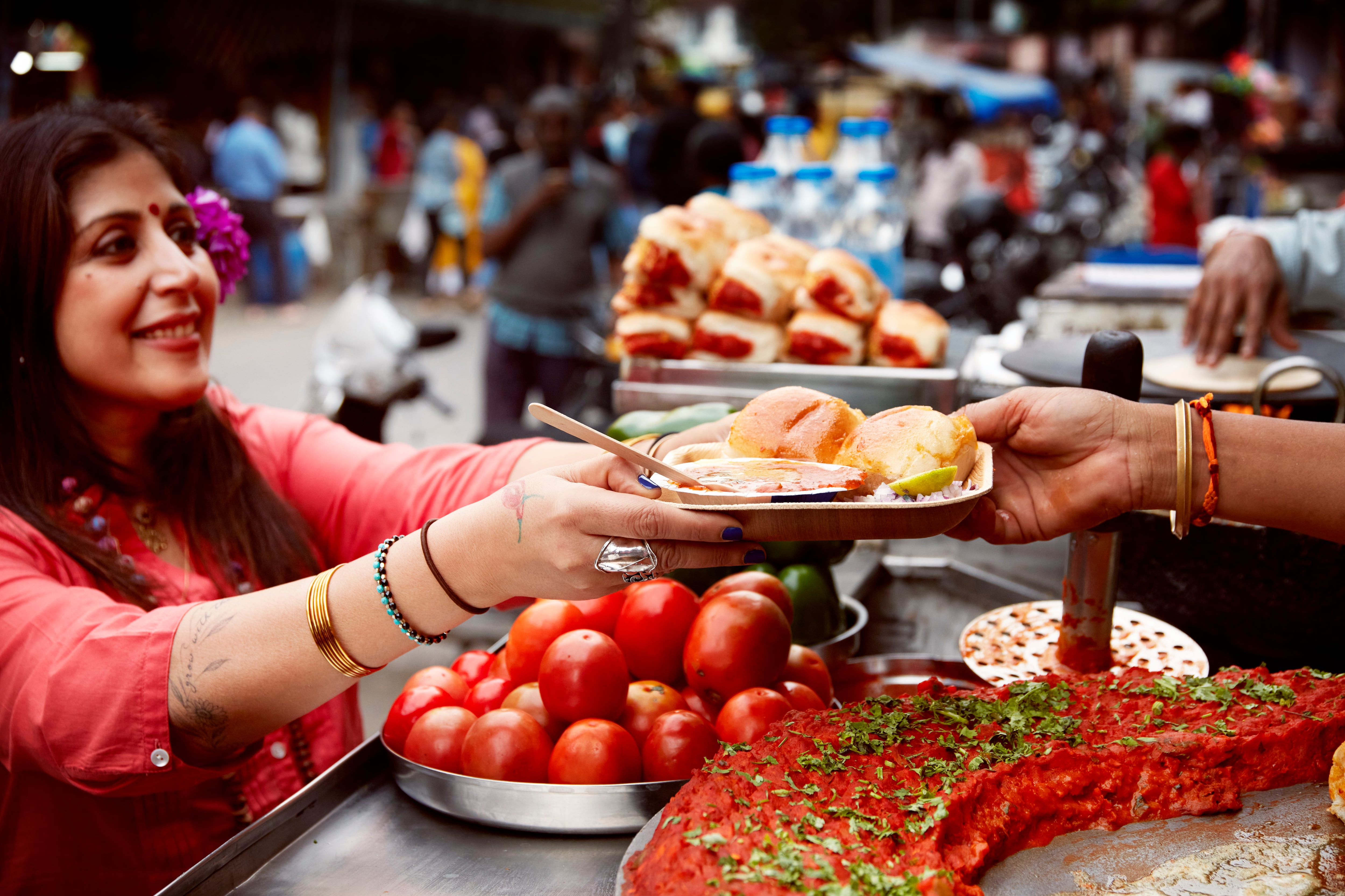 Comida callejera en la India