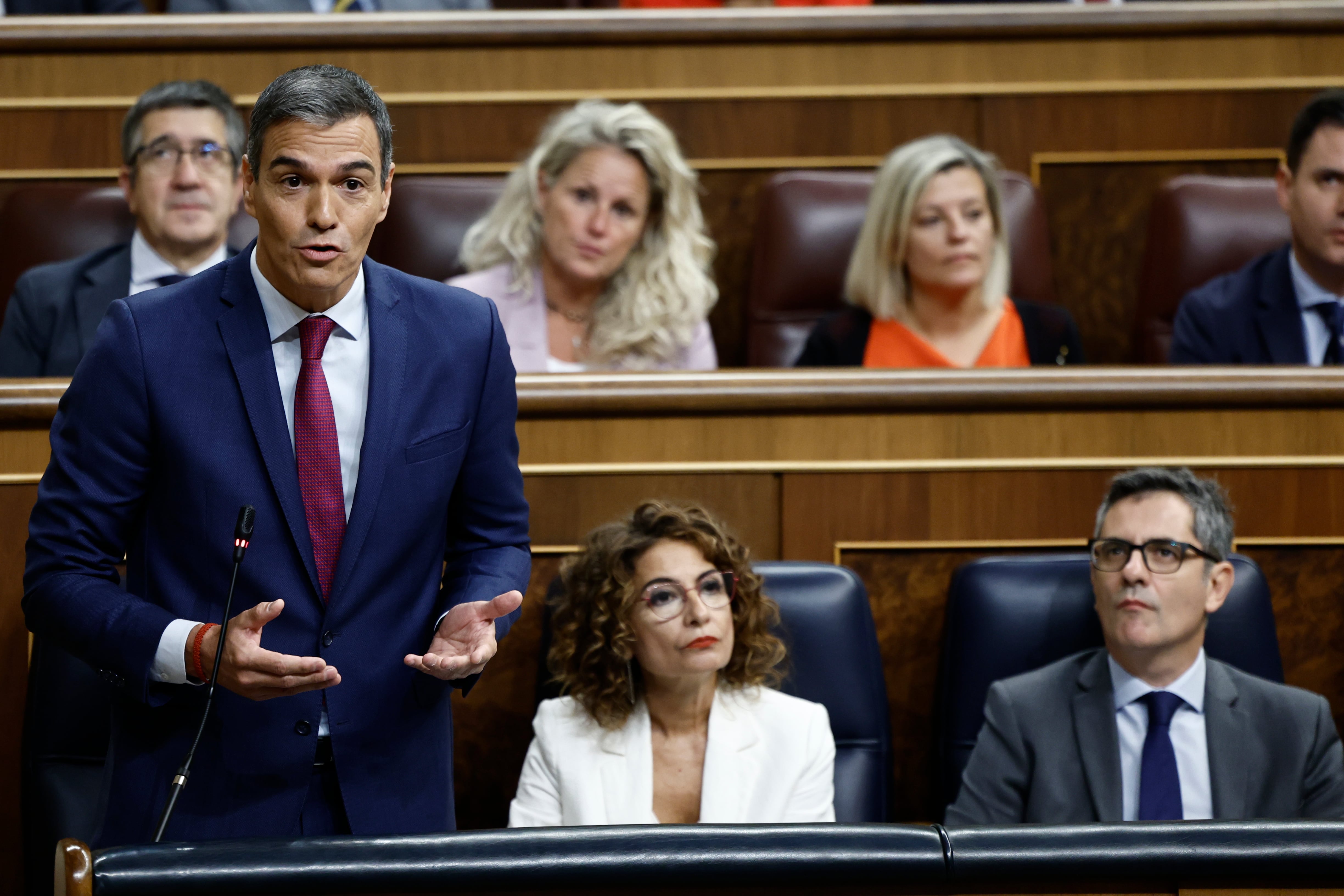 El jefe de Ejecutivo, Pedro Sánchez, interviene en la sesión de control al Gobierno en el Congreso.