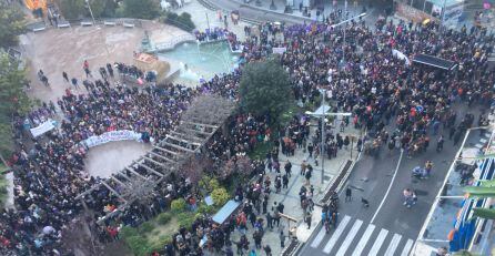 Vista aérea de la manifestación del 8 de Marzo en Jaén.