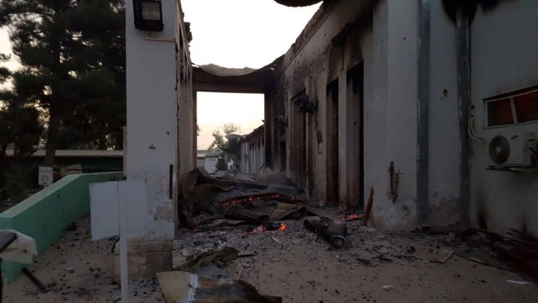 Ruinas del hospital afectado por el bombardeo estadounidense en Kunduz