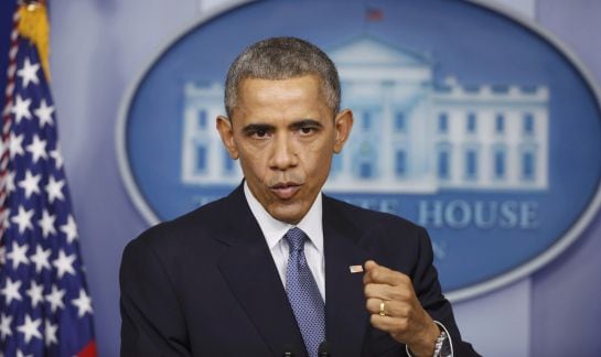 El presidente de Estados Unidos, Barack Obama, durante la rueda de prensa.