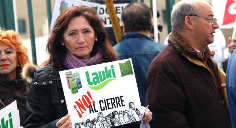 Protesta de trabajadores de Lauki