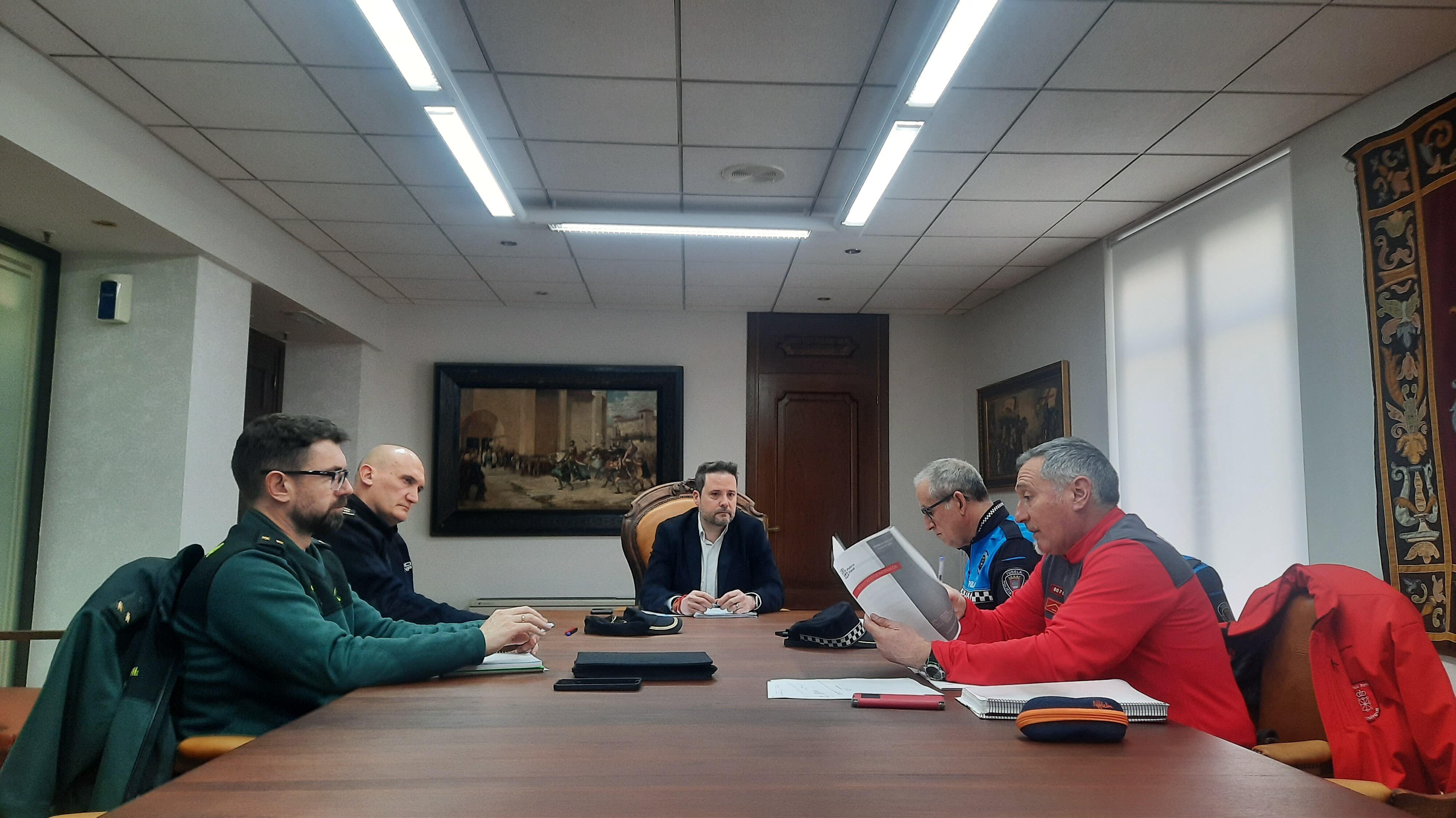 Reunión de seguridad celebrada en el Ayuntamiento de Tudela