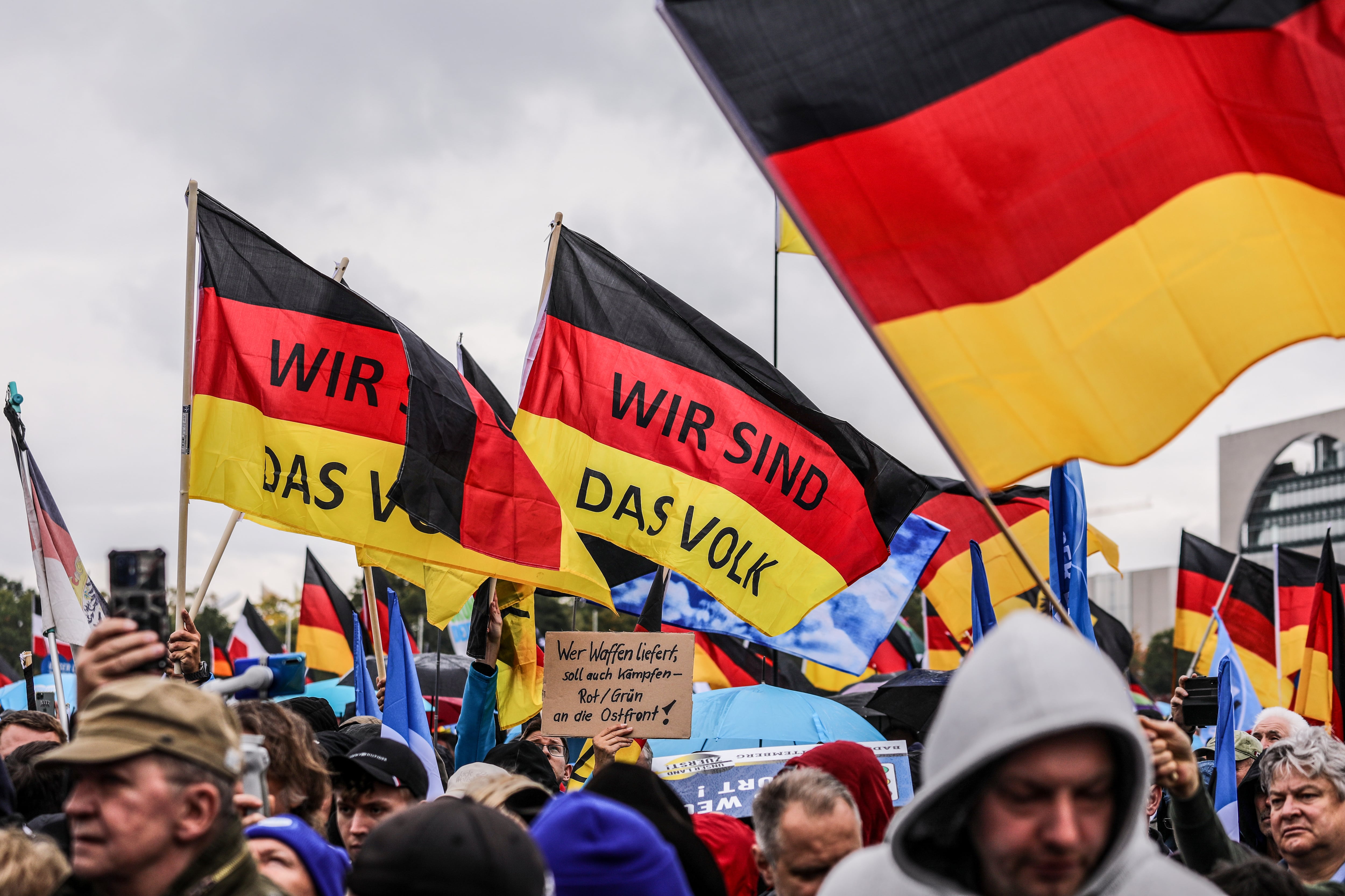 Manifestación organizada por la extrema derecha en Berlín