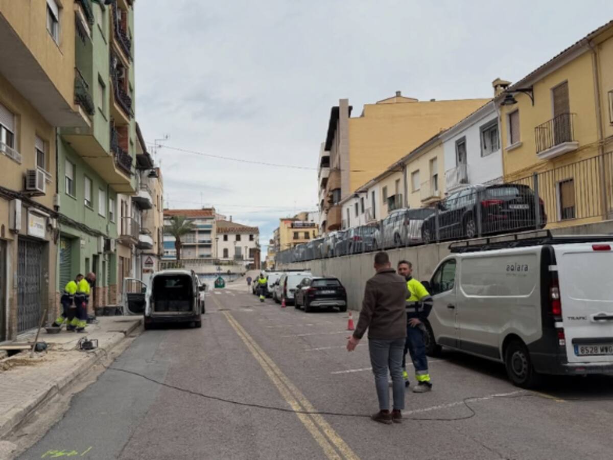 Así quedan los accesos provisionales en Albaida por las obras del centro urbano