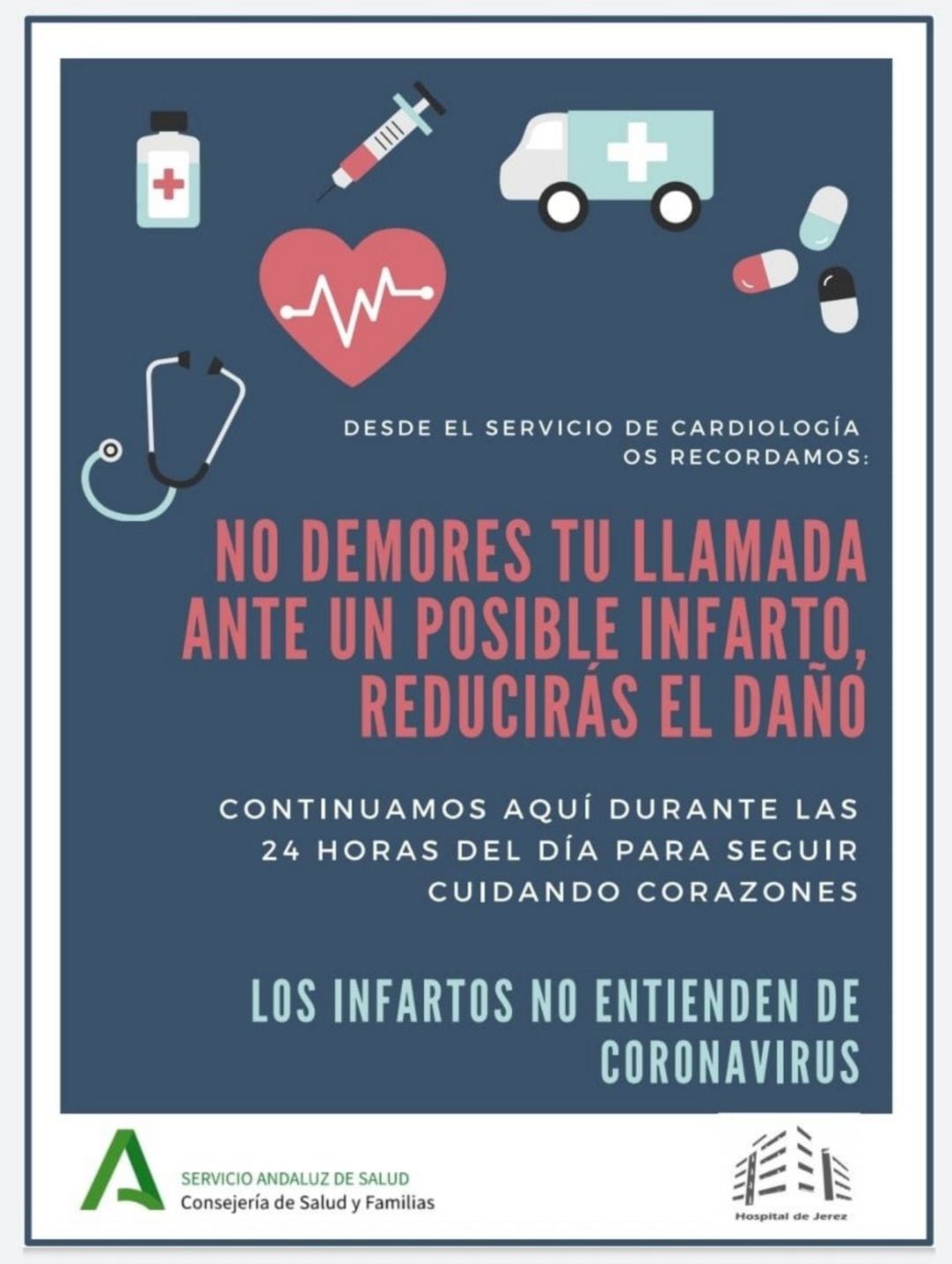 Cartel anunciador del Servicio de Cardiología del Hospital de Jerez