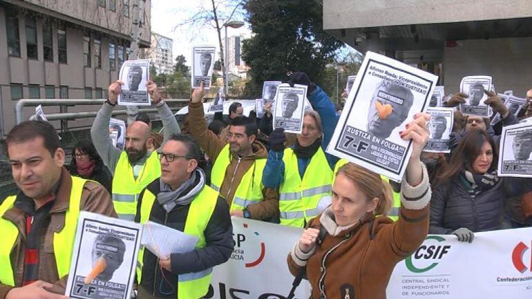 Protesta de los funcionarios de la justicia en Vigo