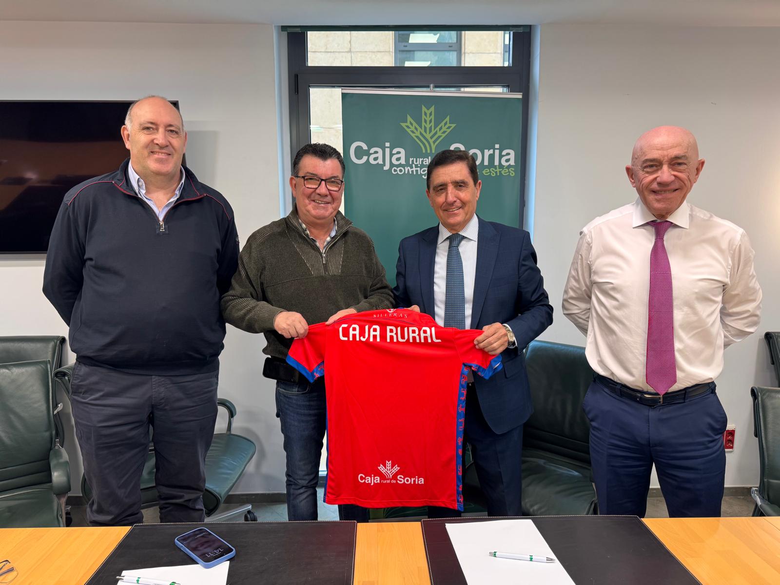 Javier Jiménez, Patricio De Pedro, Carlos Martínez y Domingo Barca (i-d), en la renovación del acuerdo.