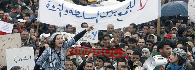 Imagen de la manifestación de este domingo en Casablanca