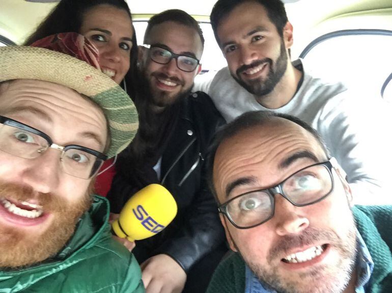 Selfie en el Seiscientos. Con Jorge Todolí, Manuel Burque, Elena Jiménez y los últimos ganadores, Sergio y Gabriel.