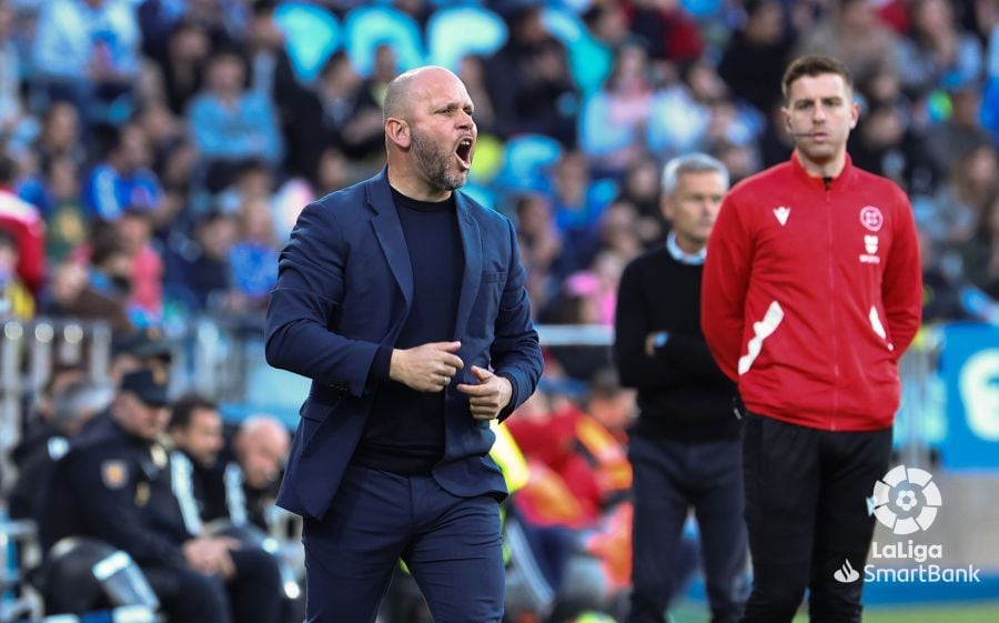 José Alberto, durante el partido en La Romareda