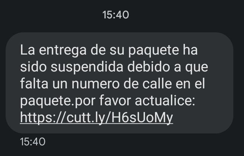 Así tratan de estafarte.