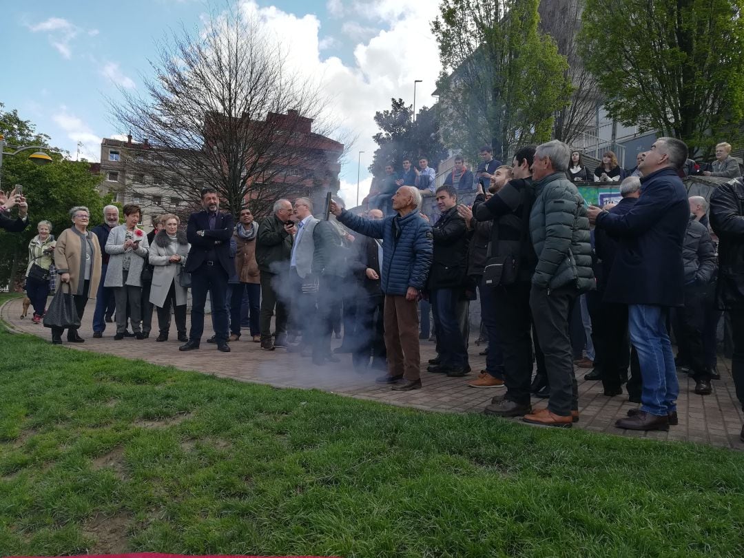 Imagen del lanzamiento de cohetes desde Txaltxa Zelai el año pasado