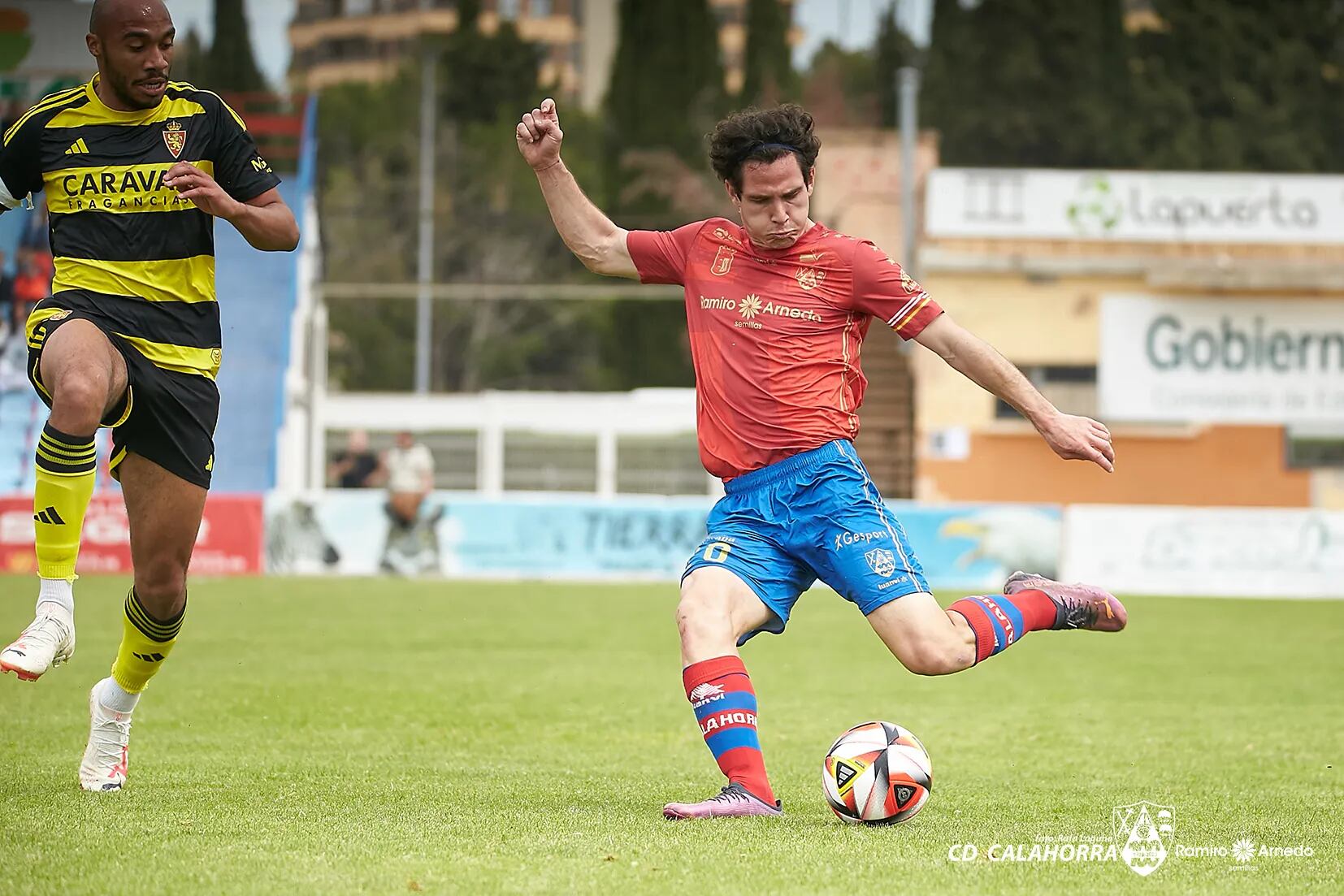 Nacho Ruiz, durante su último partido con la elástica rojilla frente al Deportivo Aragón / CD Calahorra