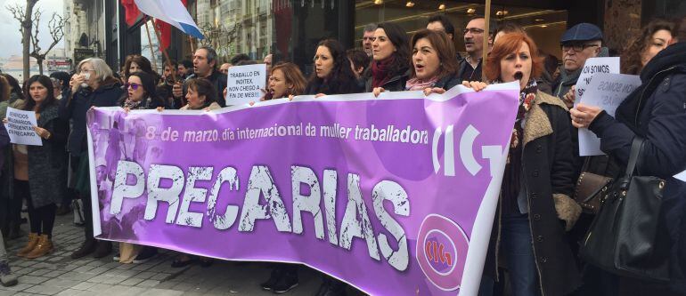 Concentración de trabajadores de Zara