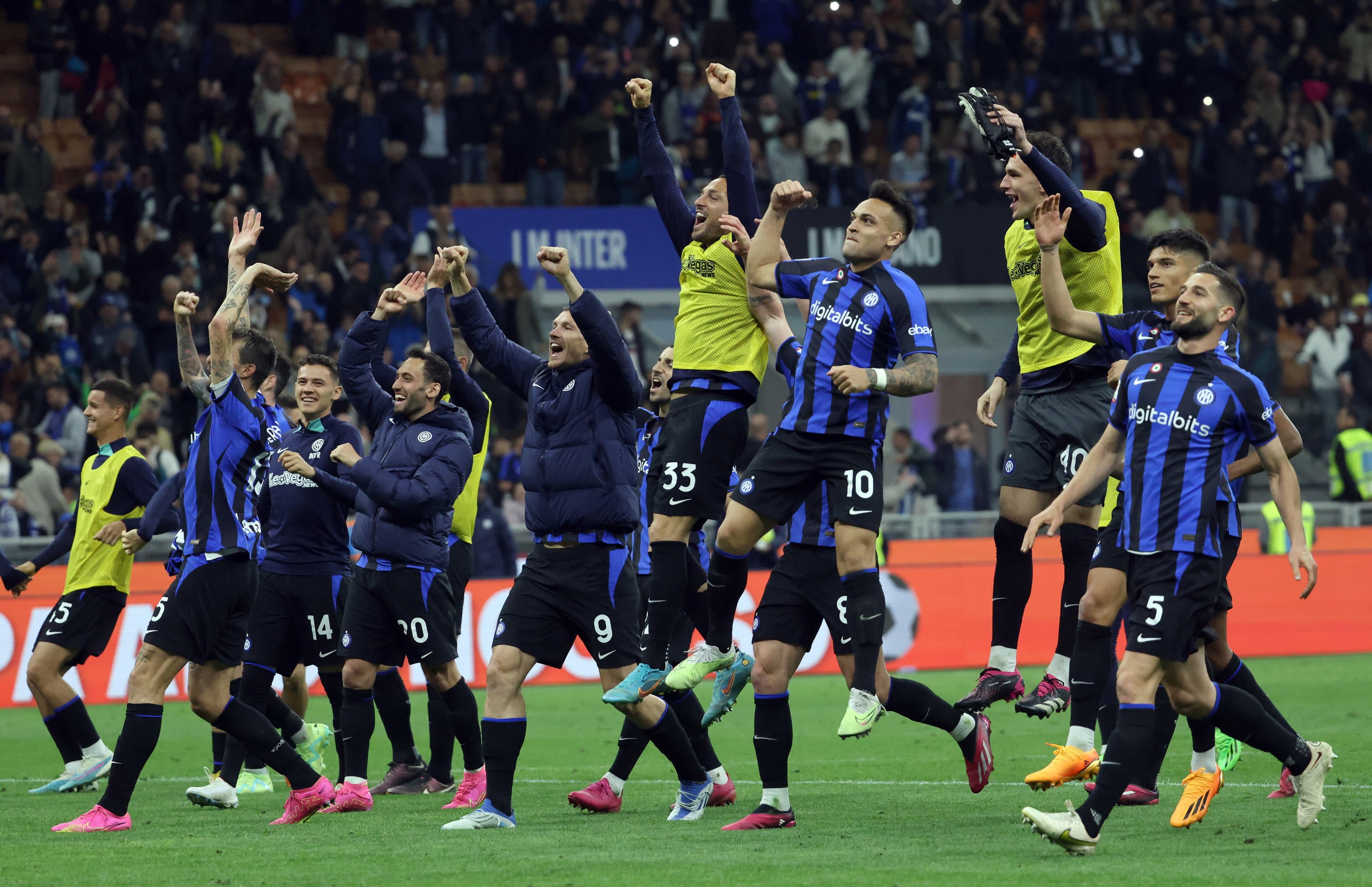 Jugadores del Inter celebrando una victoria