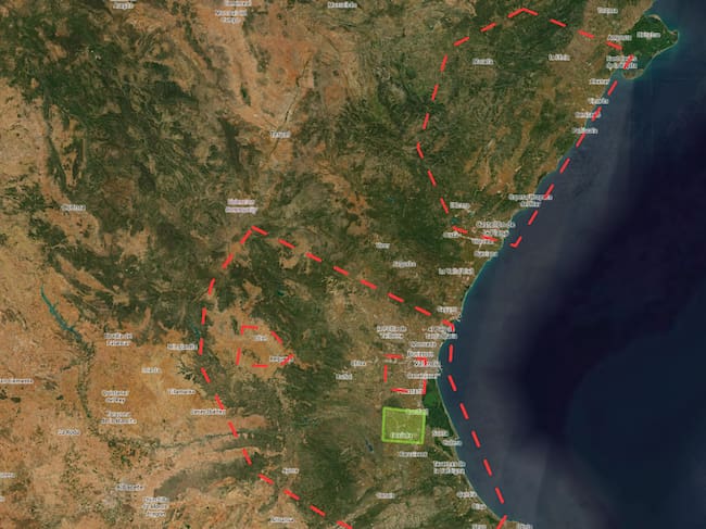 Zona rastreada por el sistema de satélites Copérnico hasta el 1 de noviembre