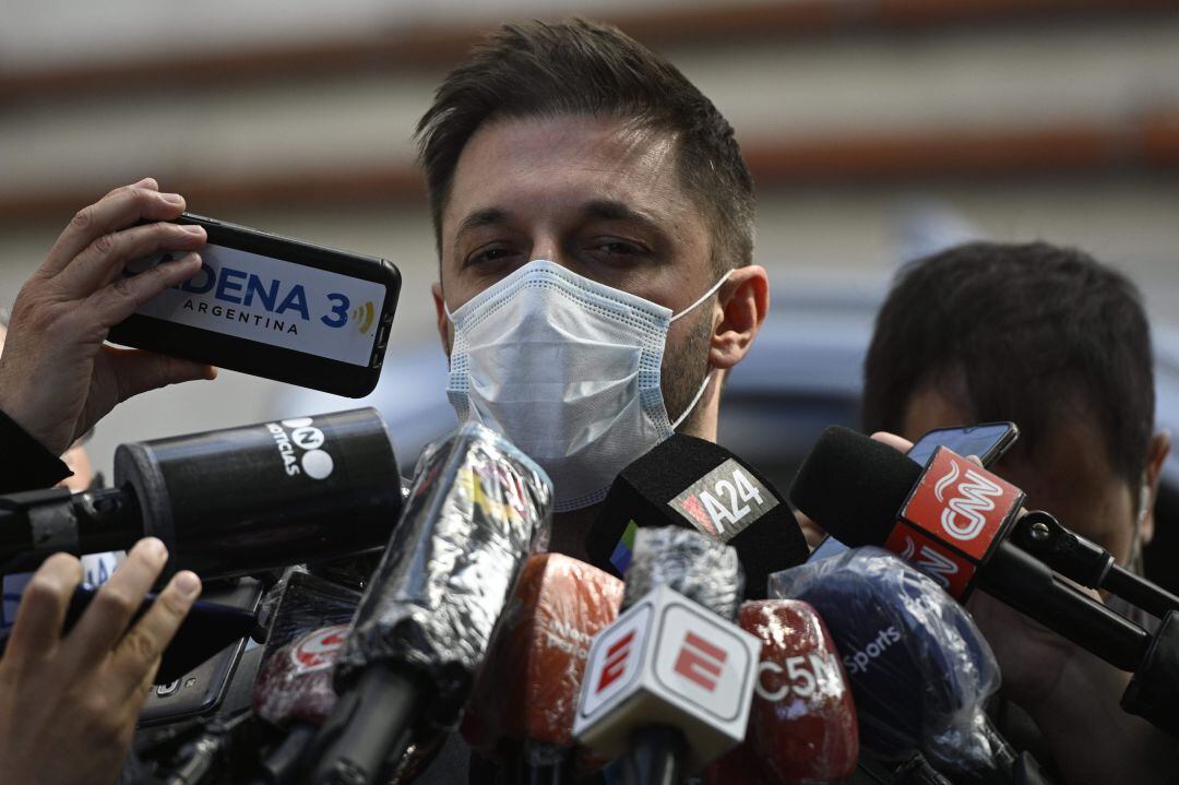 El abogado de Maradna, Matías Morla, tras salir del hospital. 