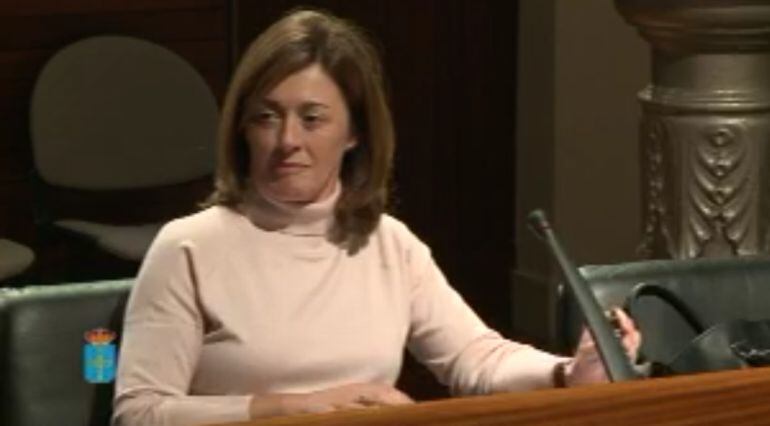 Ana Rosa Migoya, ex Consejera de Administraciones Públicas, en la Junta General, compareciendo ante la comisión que investiga la gestión de la empresa del cable GITPA.