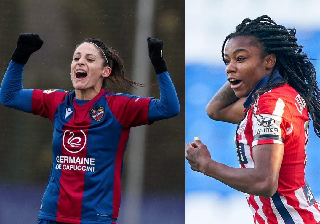 Esther González (Levante UD) y Ludmila da Silva (Atlético de Madrid). 