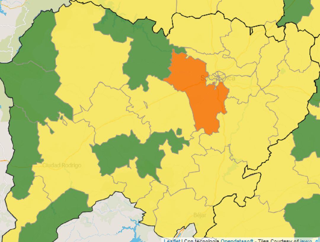 Zonas de la provincia con mayor y menor incidencia del coronavirus. 