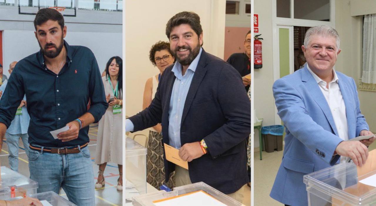 Votaciones de los líderes de Vox, PP y PSOE en la Región de Murcia