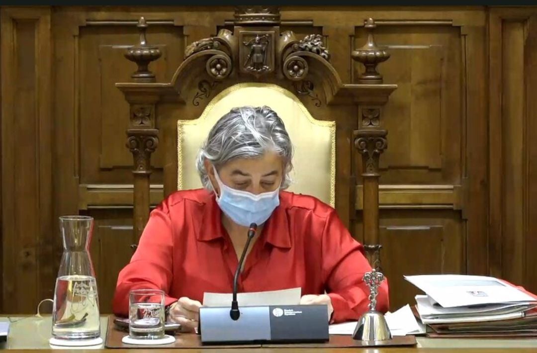 La alcaldesa de Gijón, durante su intervención. 