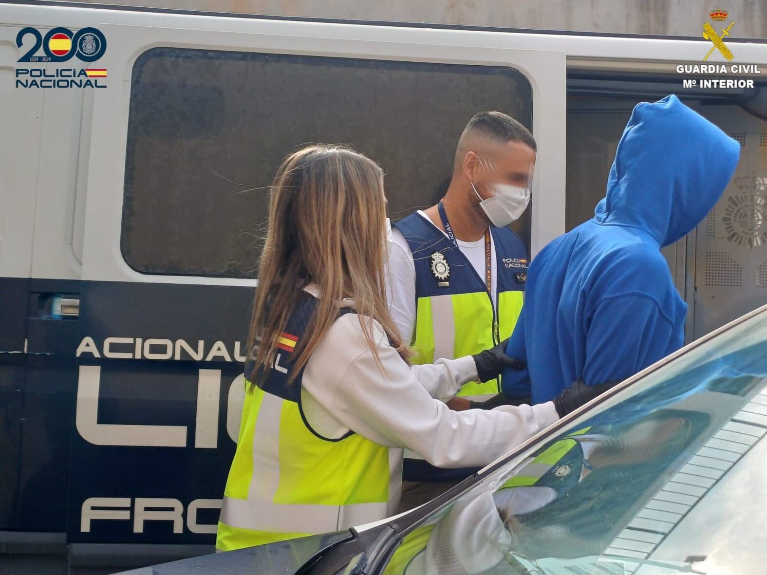 Un momento durante la detención