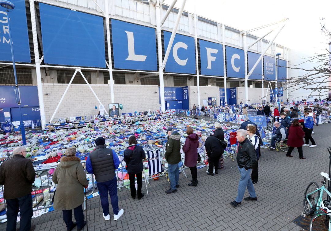 El homenaje preparado el pasado miércoles en las inmediaciones del King Power Stadium