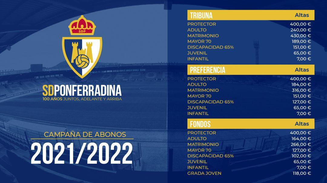 El conjunto berciano premia a sus abonados  con un descuento del 50% para las dos próximas temporadas.