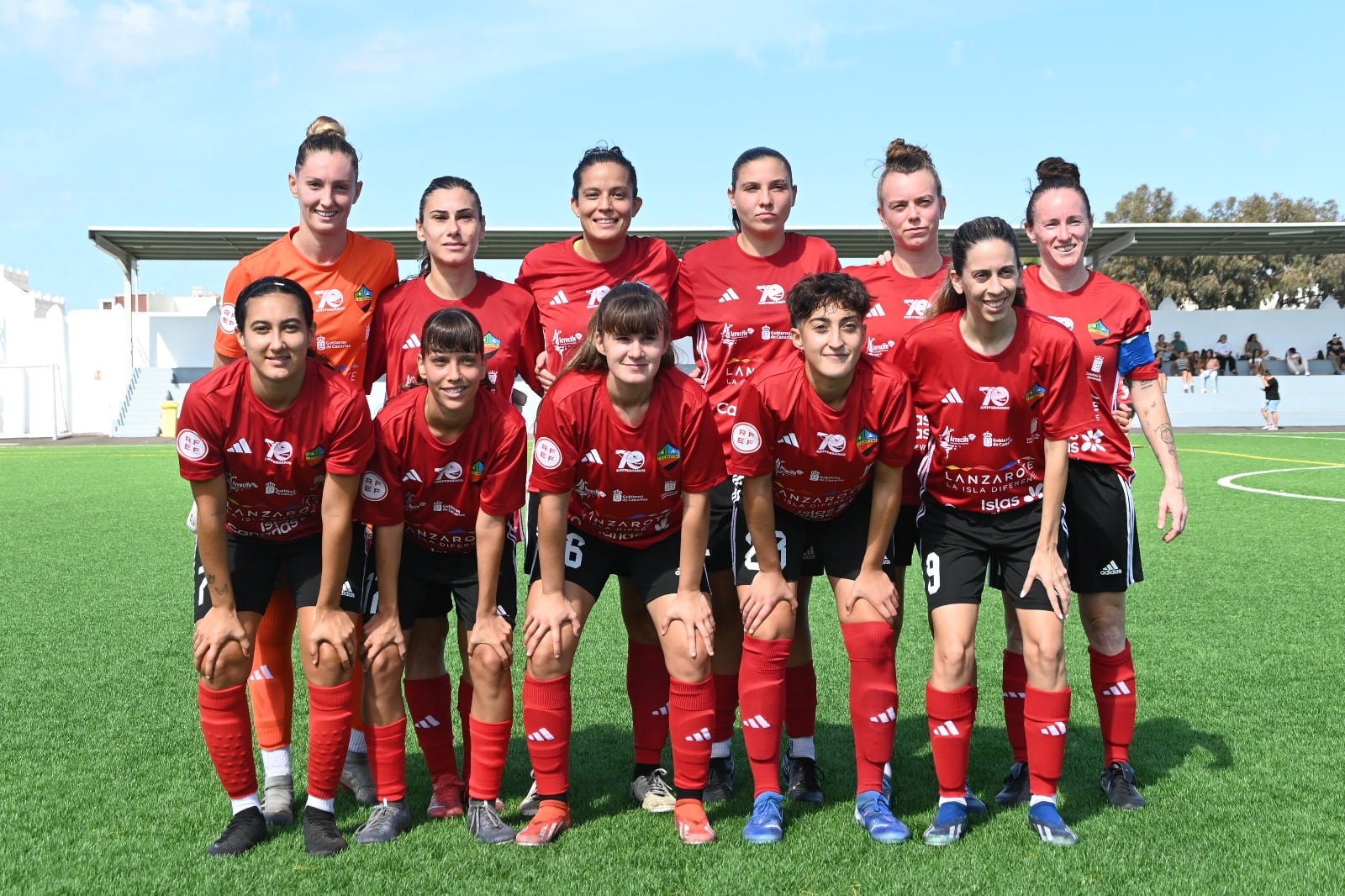 Equipo inicial del Orientación Marítima femenino ante el Real Unión de Tenerife.